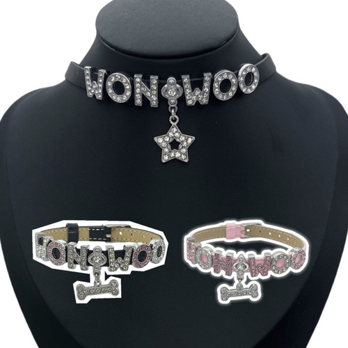 Seventeen全圆佑项圈WONWOO周边choker甜酷爪印手琏辣妹项链