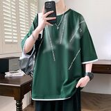 25156-特P40夏季休闲时尚T恤男短袖打底衫青少年潮牌印花T恤，男装T恤，电商D310（原电商305）