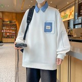 84203-P50青少年卫衣男士休闲翻领字母印花套头港风潮牌POLO衫，男装卫衣，电商D310（原电商305）