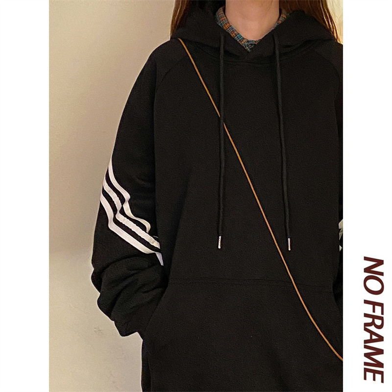 二开W9806-特P50华棉三条杠连帽卫衣男女春秋宽松oversize慵懒,男装卫衣,电商D310（原电商305）