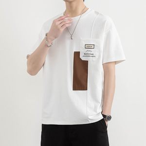 25170-特P40夏季休闲时尚T恤男短袖打底衫个性拼接撞色短袖t恤男