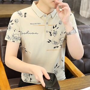 25015-P35 春季休闲时尚T恤男短袖打底衫商务休闲修身短袖POLO衫图片
