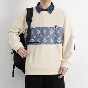 W25217-特P50 春季休闲时尚卫衣男长袖打底衫衬衫领假两件外套图片