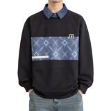W25217-特P50春季休闲时尚卫衣男长袖打底衫衬衫领假两件外套，男装卫衣，电商D310（原电商305）