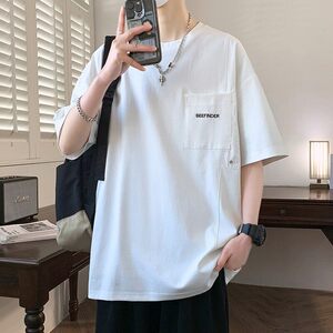 25172-特P40夏季休闲时尚T恤男短袖打底衫青少年潮牌印花T恤图片