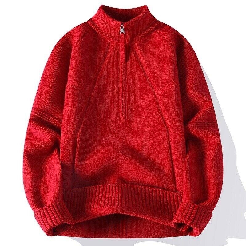 76321-P70春装休闲半高领毛衣男针织打底衫半拉链纯色外套,男装针织衫/毛衣,电商D310（原电商305）
