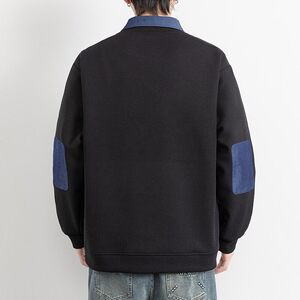 W25217-特P50 春季休闲时尚卫衣男长袖打底衫衬衫领假两件外套图片