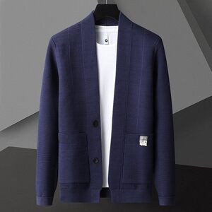 83805-P65春季休闲时尚毛衣外套男长袖开衫轻熟风商务休闲外套图片