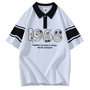 25062-特P40夏季休闲时尚T恤男短袖打底衫学生宽松翻领短袖POLO衫图片