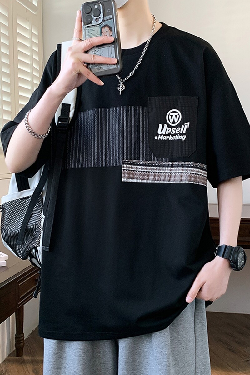 25166-特P40夏季休闲时尚T恤男短袖打底衫青少年潮牌印花T恤,男装T恤,电商D310（原电商305）