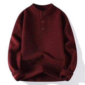 76313-特P70秋冬新款休闲亨利领毛衣外套男加厚针织打底衫图片