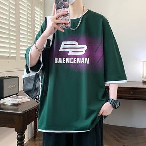 25152-特P40夏季休闲时尚T恤男短袖打底衫青少年潮牌印花T恤图片