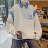 84205-P50POLO衫卫衣男潮牌宽松港风学生长袖T恤情侣装套头，男装卫衣，电商D310（原电商305）
