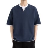 25176-特P35夏季休闲时尚T恤男短袖打底衫个性V领撞色短袖t恤男，男装T恤，电商D310（原电商305）