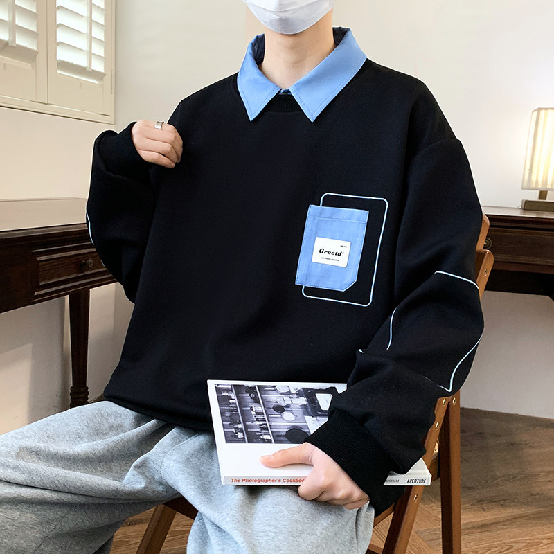 84203-特P50春秋新款翻领卫衣男休闲T恤打底衫,男装卫衣,电商D310（原电商305）