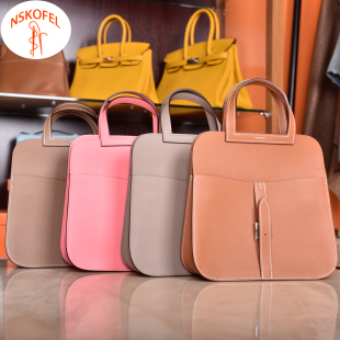 手工蜜蜡线Halzan25cm纯色手缝蜡线进口皮质马蹄包斜跨包单肩包