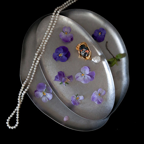 轻奢高级感小众浅边仿银托盘