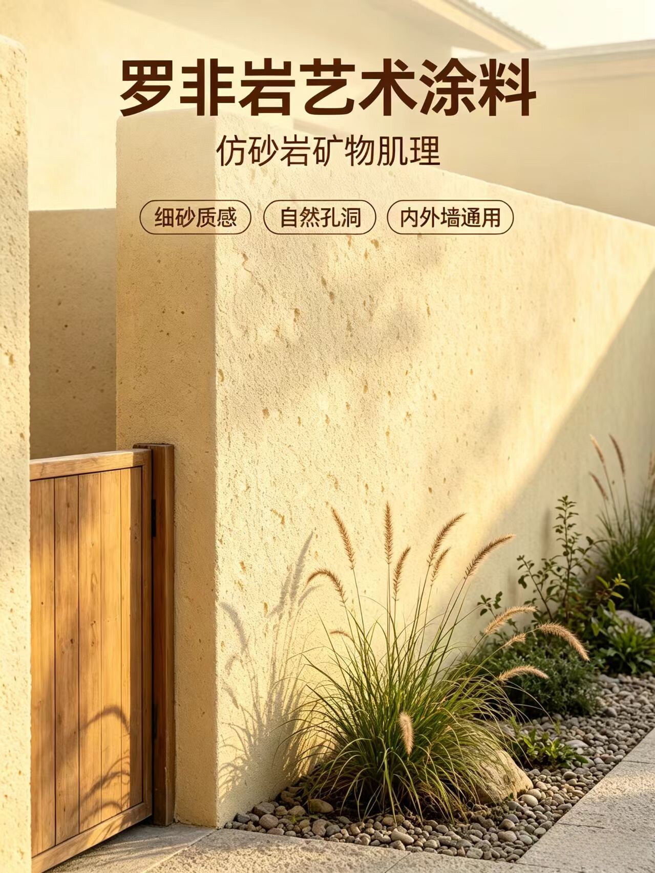 罗非岩涂料质感肌理墙面艺术漆干粉户外室内民宿内墙外墙液态石材