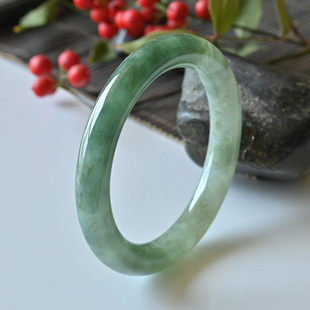 清货天然A货翡翠手镯冰种满绿玉镯子女款缅甸玉圆条手镯一物一图