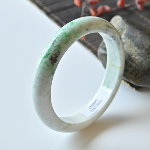 清仓天然a货翡翠手镯糯种三彩玉镯子女款 58.9缅甸玉手镯一物一图