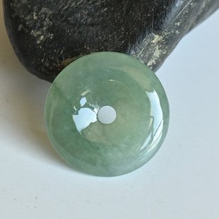 清货天然a货翡翠平安扣吊坠冰种油绿宝宝玉坠子情侣款缅甸玉怀古