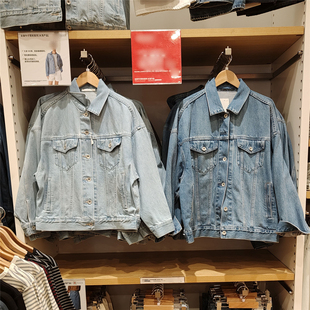 女装春秋宽松水洗产品工装单排扣休闲夹克牛仔外套 虞服WY474564