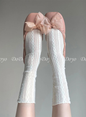 DODOYO芭蕾风白色堆堆袜女