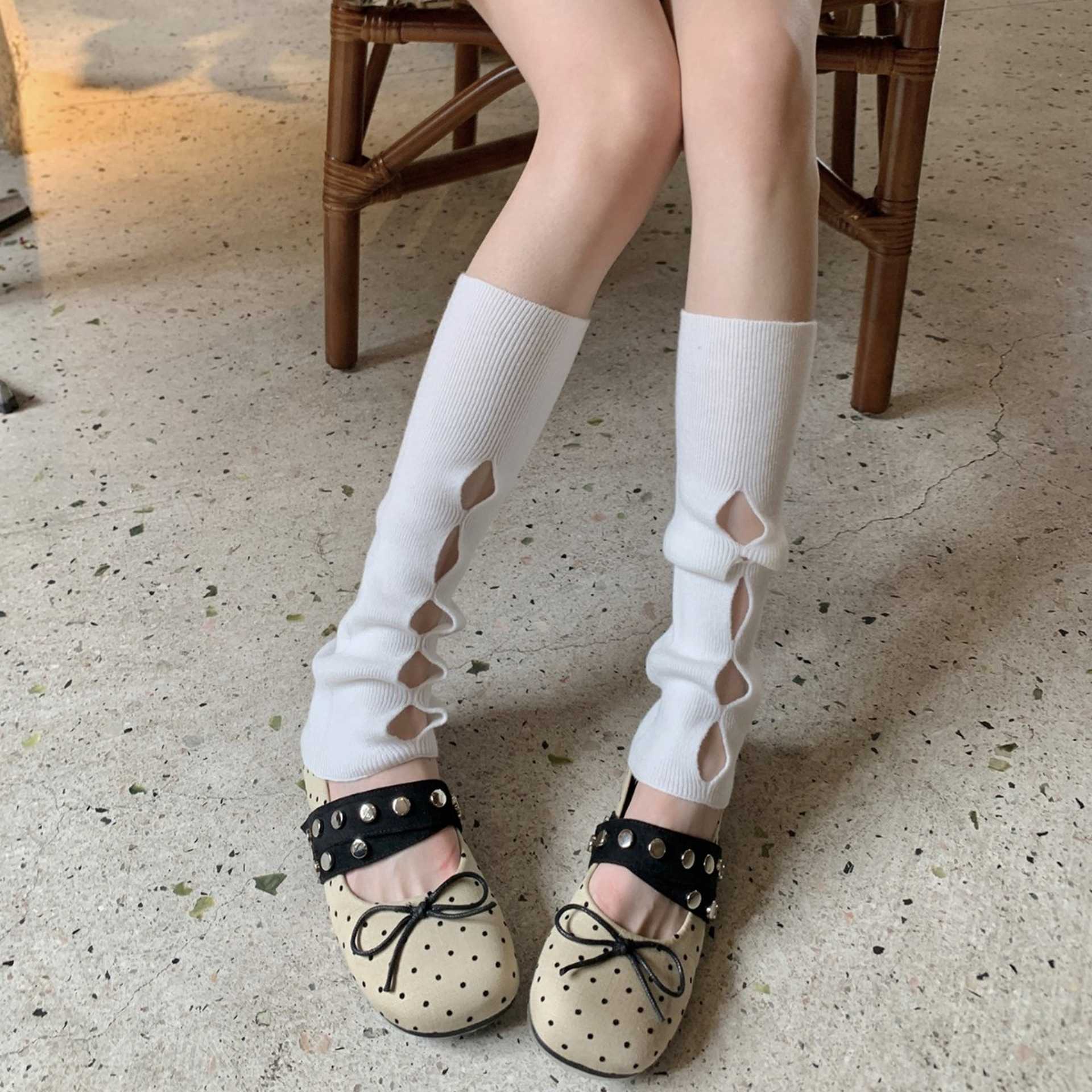 洞洞袜套女秋冬季叠穿新款针织