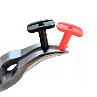 50个装 羽毛球拍防塌陷 1.0毫米加厚帽 黑色护线管 T头型红色线孔