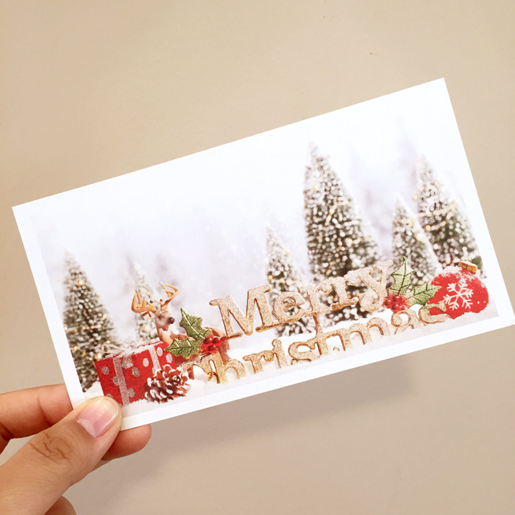 乐品纸卡圣诞节平安夜新年节日贺卡片明信片网店售后祝福礼品卡