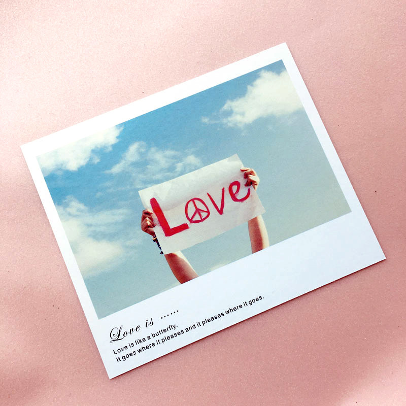 乐品纸卡祝福小卡片明信片贺卡网店好评卡LOVE爱情七夕婚礼情人节