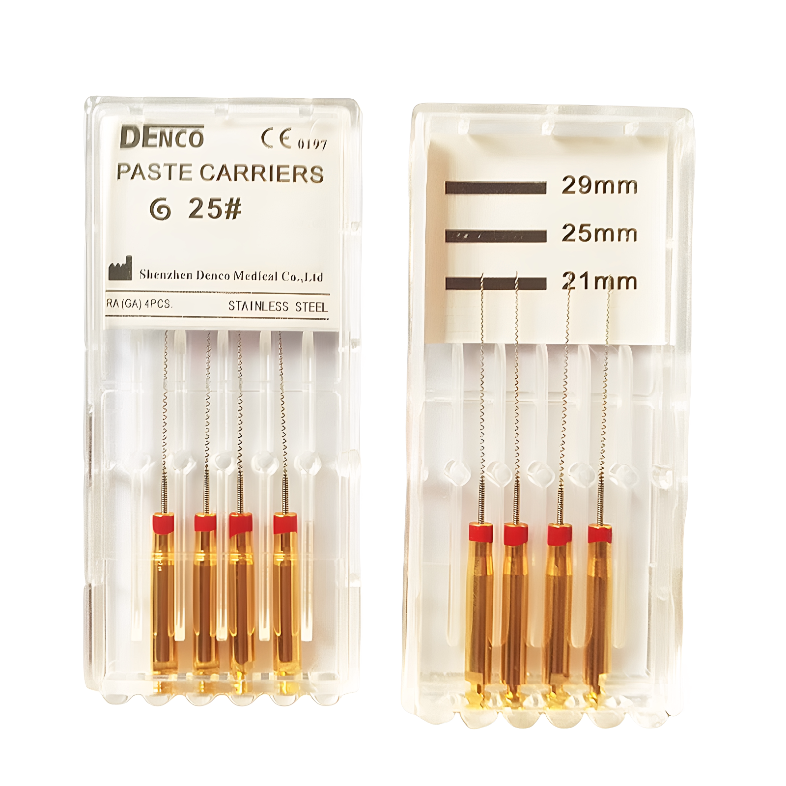 DENCO牙科齿科不锈钢螺旋输送器根管输送针机用送药针4支牙医推荐
