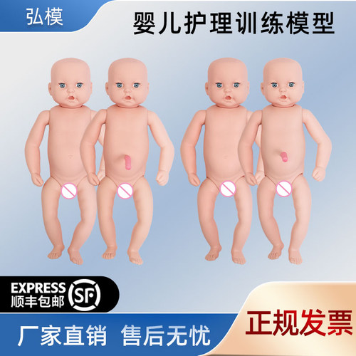 弘模婴儿搪胶软胶塑料仿真教学婴儿家政月嫂护理培训娃娃模型教具