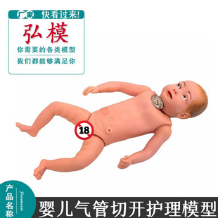 弘模高级婴儿气管切开护理模型痰液抽吸口腔吸引术练习培训