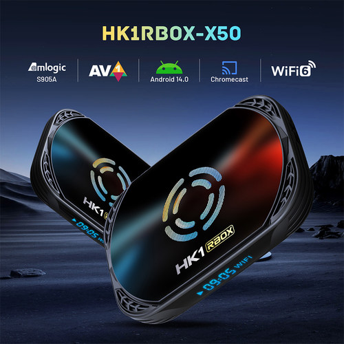 HK1x50安卓14电视盒子WiFi6千兆网口蓝牙智能网络播放器高清s905