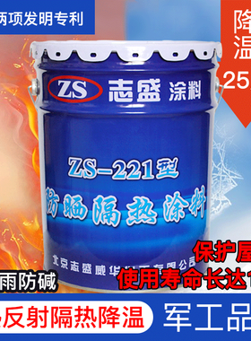 隔热涂料防晒漆ZS-221反射降温漆屋顶房顶楼顶隔热防水防酸碱涂料