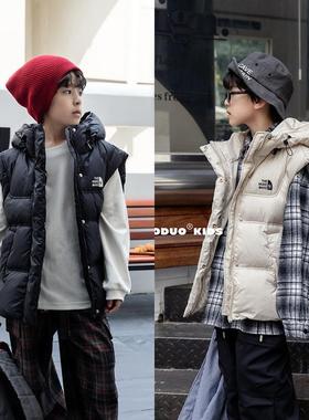 牛哆哆2024冬款男女童90白鸭绒连帽羽绒马甲中大童保暖外套54062