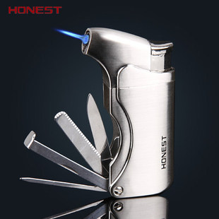百诚HONEST雪茄 侧出火烟斗 直冲防风打火机 带烟斗工具个性便携