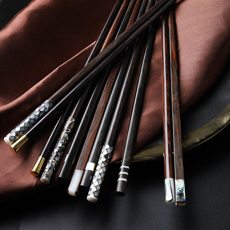 东南亚进口贝壳筷子玫瑰黑木酸枝木原木无漆日式酒店家用软装实木