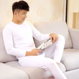 Хлопковое осеннее термобелье, тонкое удерживающее тепло нижнее белье, белый свитер, комплект, лонгслив, круглый воротник