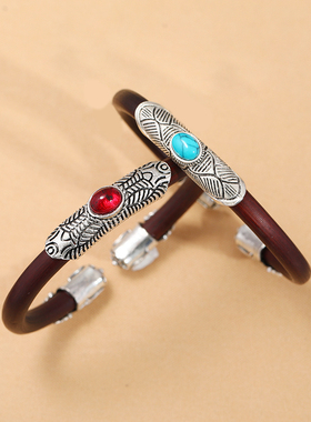 西藏鸡血藤手镯无节藏银藤镯