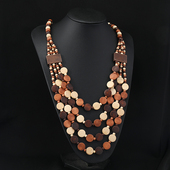 复古民族风木质项链欧美风波西米亚长款 个性 多层毛衣链演出配饰女