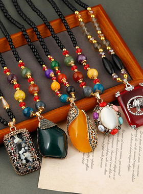 复古民族风长款项链女高档挂件