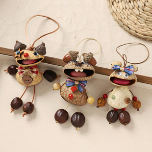 果壳娃娃摇铃挂饰品手工创意小众可爱包包挂件钥匙扣风铃车挂礼物