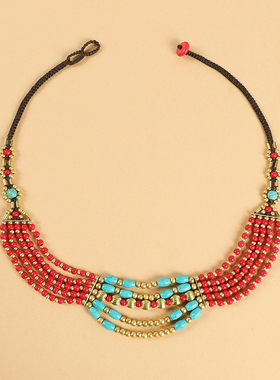 原创复古异域风藏式尼泊尔项链女