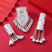 古风苗银流苏束发头饰发簪女汉服古装 发钗新中式 民族风旗袍发饰品