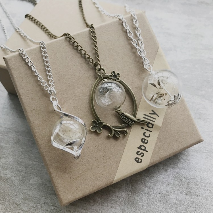 日系复古唯美蒲公英项链植物干花玻璃球吊坠男女锁骨毛衣链配饰品,饰品/流行首饰/时尚饰品新,项链,淘宝优惠券,粉丝福利购,淘宝优惠卷