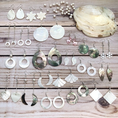 手工天然简约贝壳耳环