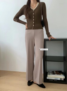 2024年秋冬新款韩国东大门直邮 marly弹性束腰垂顺直筒裤