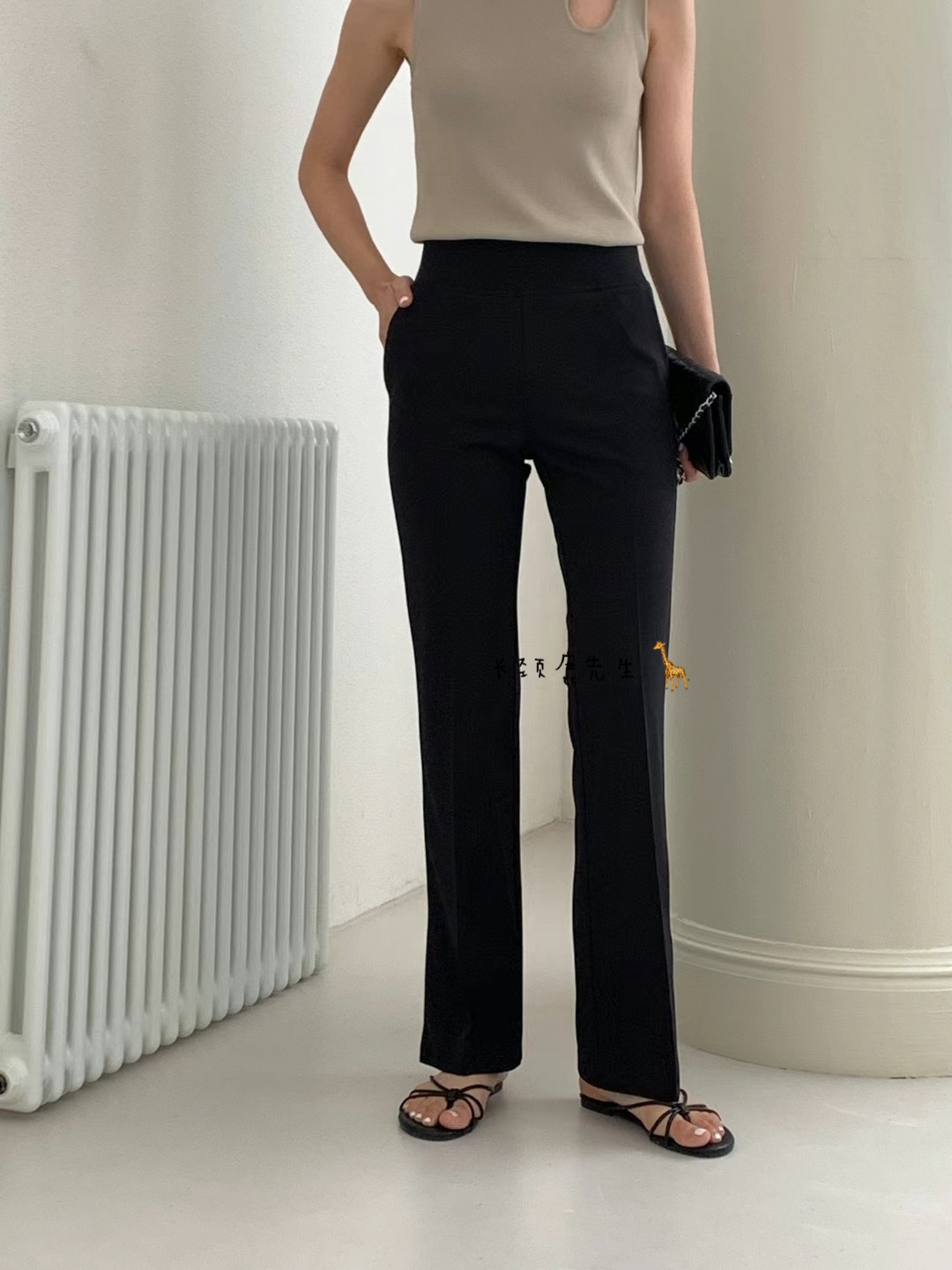 2025年春夏新款韩国东大门直邮 marly弹性束腰开叉直筒裤